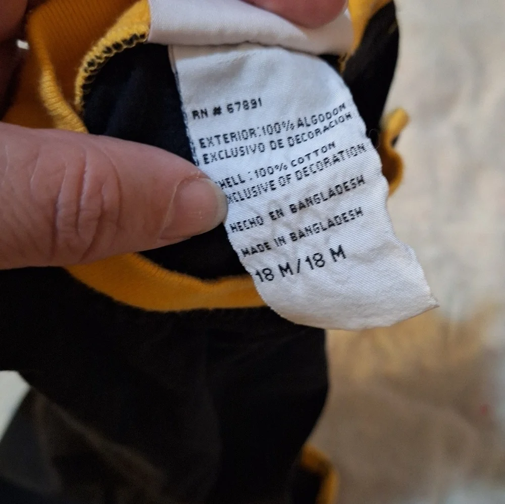 NFL Pittsburgh Steelers Baby Onesie Black and Yellow 18 Months